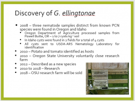 10 years of Globodera ellingtonae: Current state of knowledge